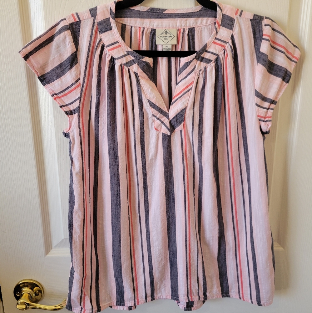 St. John's Bay - Pink Cap Sleeve Top - PM